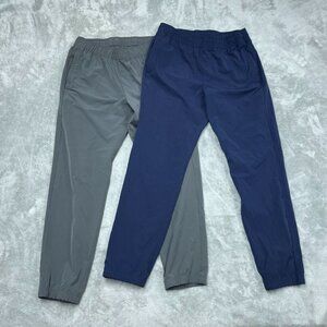 Soybu Mens Jogger Pants 2-Pack Size M Navy & Gray Elastic Waistband a1504